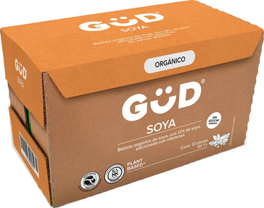Leche De Soya Orgánica Sin Azúcar Güd Paquete 12 Litros
